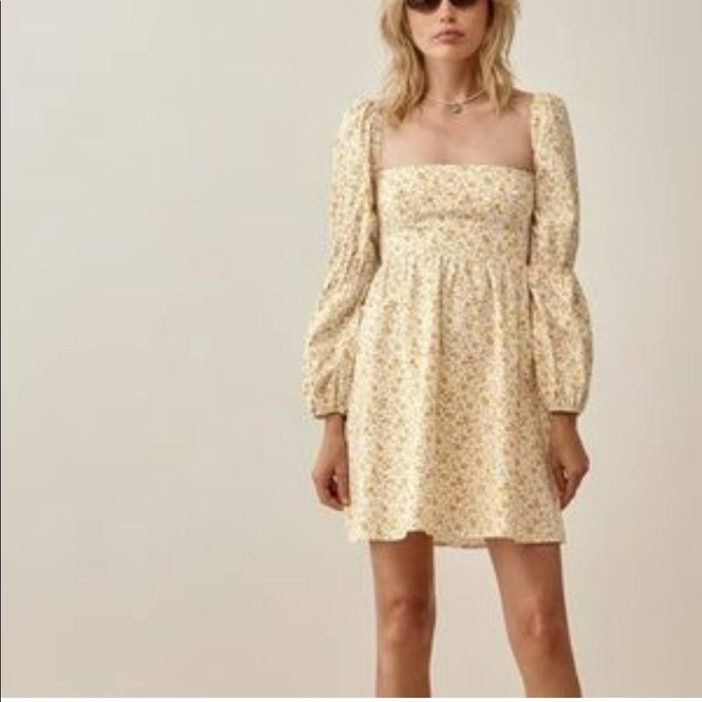 Reformation yellow Michaela dress linen